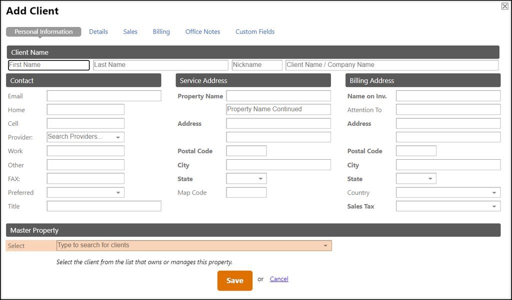 Customers & Properties adding service autopilot