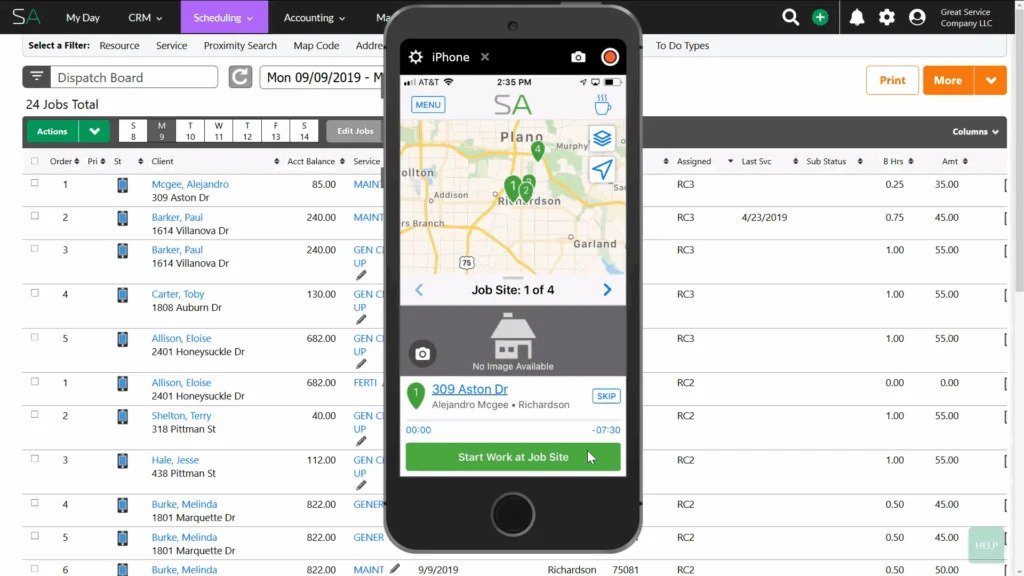 GPS, Maps & Routing on Service Autopilot app