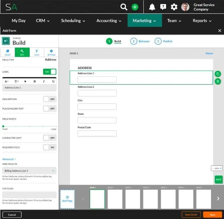Scheduling & Dispatch Feature of Service Autopilot