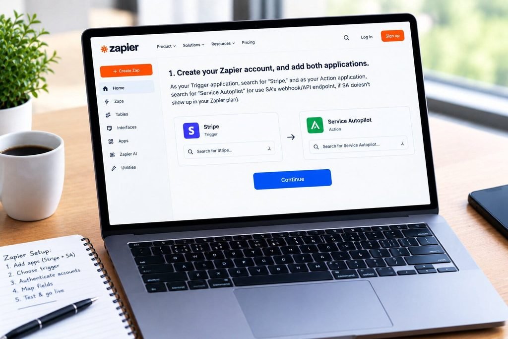 Step 1 Create your Zapier account, and add both applications.